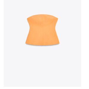 ZARA OPEN BUSTIER TOP TANGERINE